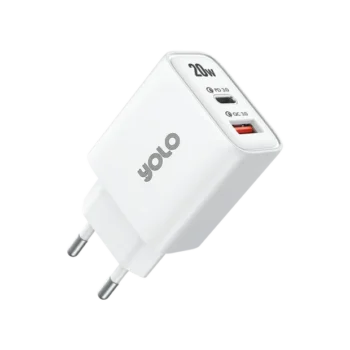 Yolo Dual Port 20w Super Fast Charger With Data Cable – Y-201